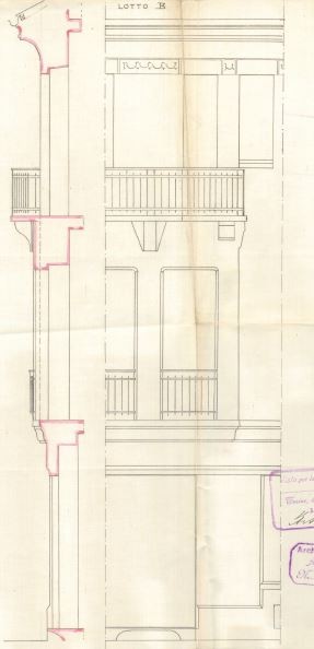 Particolare lotto B - progetto edilizio casa Frapolli/Torasso (ASCT, PE I cat. 1912/1137)