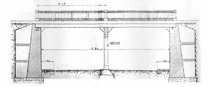 Disegno del progetto. Sezione trasversale del sottopassaggio di Corso regina Margherita, 1927. © Archivio Storico della Città di Torino