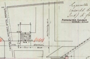 Planimetria generale - progetto edilizio casa Belfiore/Momo (ASCT, PE I cat. 1911/350