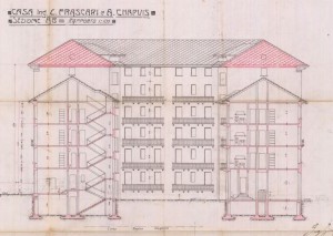 Sezione AB - progetto edilizio casa Frascari/Momo (ASCT, PE I cat. 19010/379)