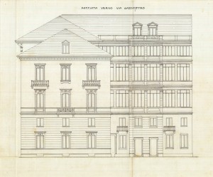 Facciata via Camerana - progetto edilizio casa Fratelli Boggio e C./Bonelli (ASCT, PE I cat. 1901/192)